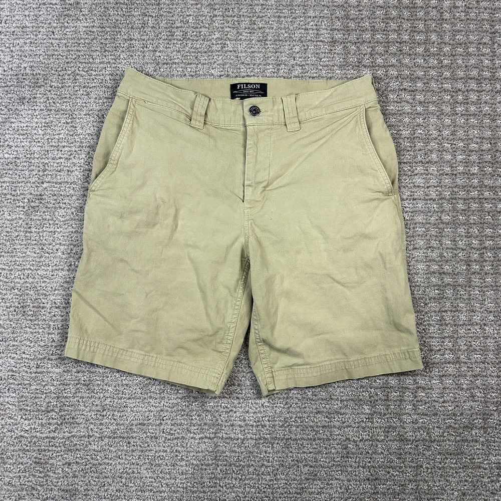 Filson Mens Chino Shorts Tan Khaki Cotton Blend Stretch Size 30 Outdoors Utility